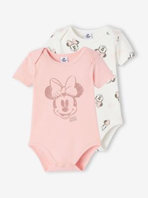 Set van 2 baby-body's Disney® Minnie met korte mouwen rozen