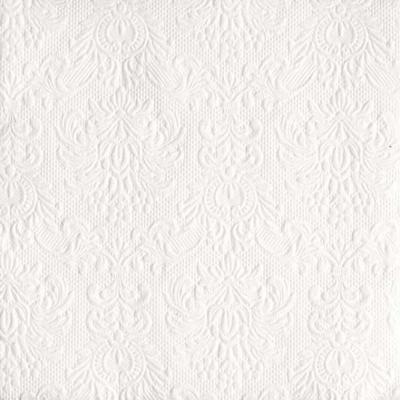 Servetten Luxe - 30x stuks - 33 x 33 cm - wit - barok patroon - 3 laags