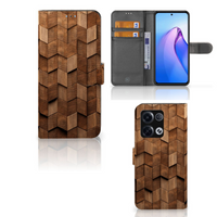 Book Style Case voor OPPO Reno8 Pro Wooden Cubes - thumbnail