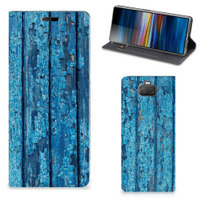 Sony Xperia 10 Book Wallet Case Wood Blue