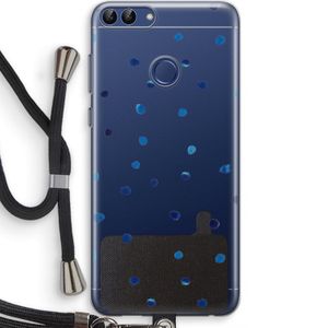 Blauwe stippen: Huawei P Smart (2018) Transparant Hoesje met koord