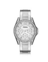 Fossil Dames Riley multifunctioneel roestvrijstalen horloge ES3202 Fossil Dames Riley multifunctioneel roestvrijstalen horloge ES3202