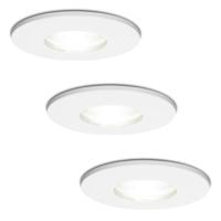 3x Barcelona LED Inbouwspots - Dimbaar - 4 Watt 6500K Daglicht wit - GU10 Fitting - IP44 - Wit - Voor binnen, buiten en badkamer