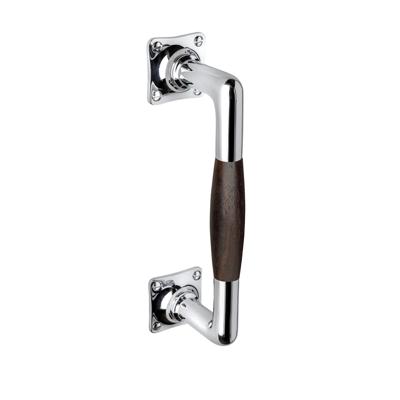 De Oude Deurklink Handgreep palissander 185mm vierkant rozet nikkel