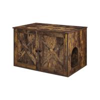 Kattenbak met deurtjes, Vintage bruin / 53T x 80B cm