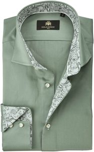 Circle of Gentlemen Overhemd Deven Groen Paisley Contrast Slim Fit