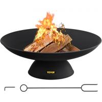 VEVOR Vuurkorf Buiten 76 cm Diameter Vuurschaal Zwarte Outdoor Fire Bowl Gemaakt van Geschilderd Gietijzer met 2-in-1 Functionele, Basis en Brandhoutstok Toegepast in Tuinen Parken Achtertuinen enz