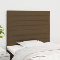 Hoofdborden 2 st 100x5x78/88 cm stof donkerbruin