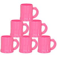 Shotglaasje - 20x - roze - 2,5 cl - kunststof - Onbreekbare shotglazen - voor Gay Pride/Vrijgezellen
