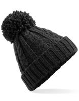 Beechfield CB480 Cable Knit Melange Beanie - Black - One Size