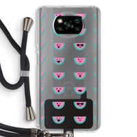 Smiley watermeloenprint: Xiaomi Poco X3 NFC Transparant Hoesje met koord