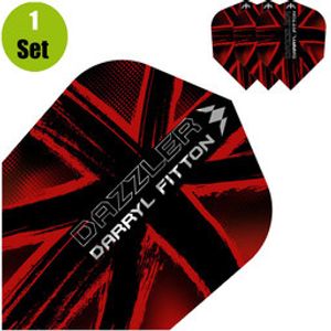 Mission Darryl Fitton Dartflights - Zwart-Rood