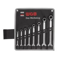 WGB Steekringsleutelset gebogen 10-22mm in roltas, 12-delig