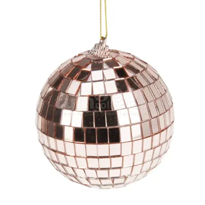 Kerstbal Foam Discobal Ø8cm Rosé Goud