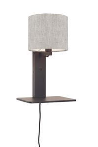 GOOD&MOJO Wandlamp 'Andes' Bamboe en Eco linnen, Met plank, kleur Beige