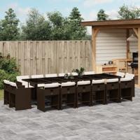 17-delige Tuinset met kussens poly rattan bruin 17-delige Tuinset met kussens poly rattan bruin