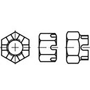 TOOLCRAFT TO-6861162 Kroonmoeren M8 DIN 935 Staal 500 stuk(s)