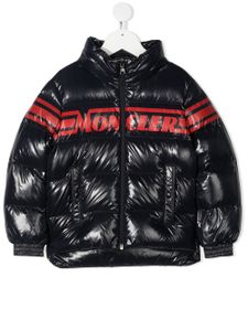 Moncler Enfant doudoune à logo imprimé - Bleu