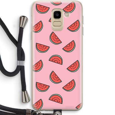 Watermeloen: Samsung Galaxy J6 (2018) Transparant Hoesje met koord