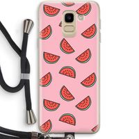 Watermeloen: Samsung Galaxy J6 (2018) Transparant Hoesje met koord