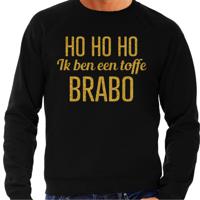 Foute kersttrui/sweater voor heren - Hohoho toffe Brabo - zwart - glitter goud - thumbnail