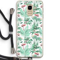 Flamingo bladeren: Samsung Galaxy J6 (2018) Transparant Hoesje met koord
