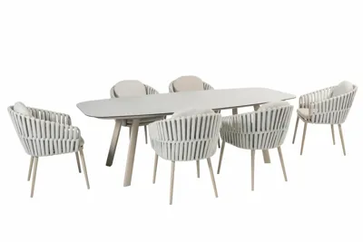 Manolo tafel 240x103cm met 6 Eva stoelen Manolo tafel 240x103cm met 6 Eva stoelen