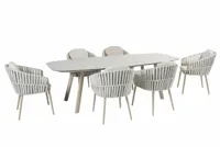 Manolo tafel 240x103cm met 6 Eva stoelen