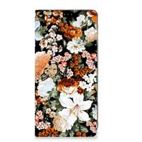 Smart Cover voor Motorola Moto E13 4G Dark Flowers