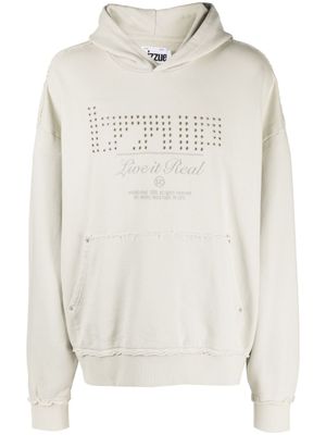 izzue hoodie en coton à logo brodé - Gris