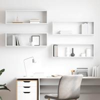 Wandschappen kubus 4 st 80x15x26,5 cm bewerkt hout wit