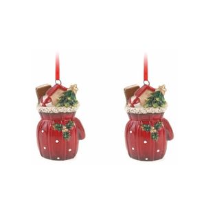 4x Kersthangers cadeauzak 8 cm kerstboomversiering   -