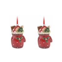 4x Kersthangers cadeauzak 8 cm kerstboomversiering   - - thumbnail