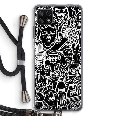 Vexx Black Mixtape: Samsung Galaxy A22 5G Transparant Hoesje met koord