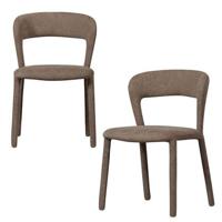 BePureHome Noble Eetkamerstoelen - Polyester - Taupe - Set van 2