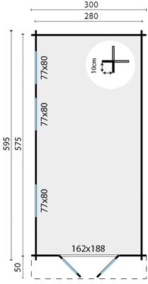 Blokhut - Tuinhuis Rick | 40 mm | honinggeel geïmpregneerd