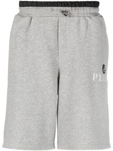 Philipp Plein logo-plaque track shorts - Gris