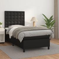 Boxspring met matras kunstleer zwart 100x200 cm