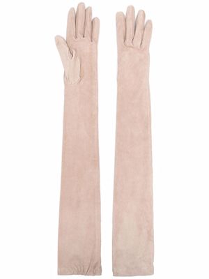Brunello Cucinelli gants longs en cuir - Tons neutres