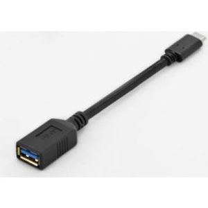 ASSMANN Electronic 0.15m USB C - A 0.15m USB C USB A Mannelijk Vrouwelijk Zwart USB-kabel