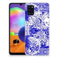 Silicone Back Case Samsung Galaxy A31 Angel Skull Blauw