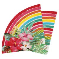 Tropical thema feest servetten - 40x stuks - 16,5 x 8,5 cm - papier - Hawaii themafeest