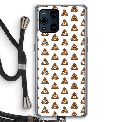 Poop emoji: Oppo Find X3 Transparant Hoesje met koord