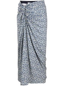 MARANT ÉTOILE jupe drapée à motif graphique - Bleu