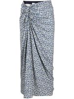 MARANT ÉTOILE jupe drapée à motif graphique - Bleu