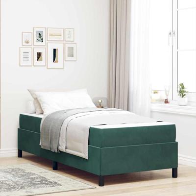 Bedframe Donkergroen, groen en wit 80 x 200 cm Fluweel