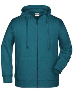 James & Nicholson JN8026 Men´s Zip-Hoody - /Petrol-Melange - XL