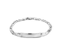 Graveerarmband Figaro-Plaat zilver 6 mm 19 cm
