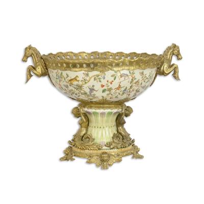A BRONZE MOUNTED PORCELAIN CENTERBOWL