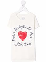 POLO RALPH LAUREN KIDS t-shirt à slogan imprimé - Blanc